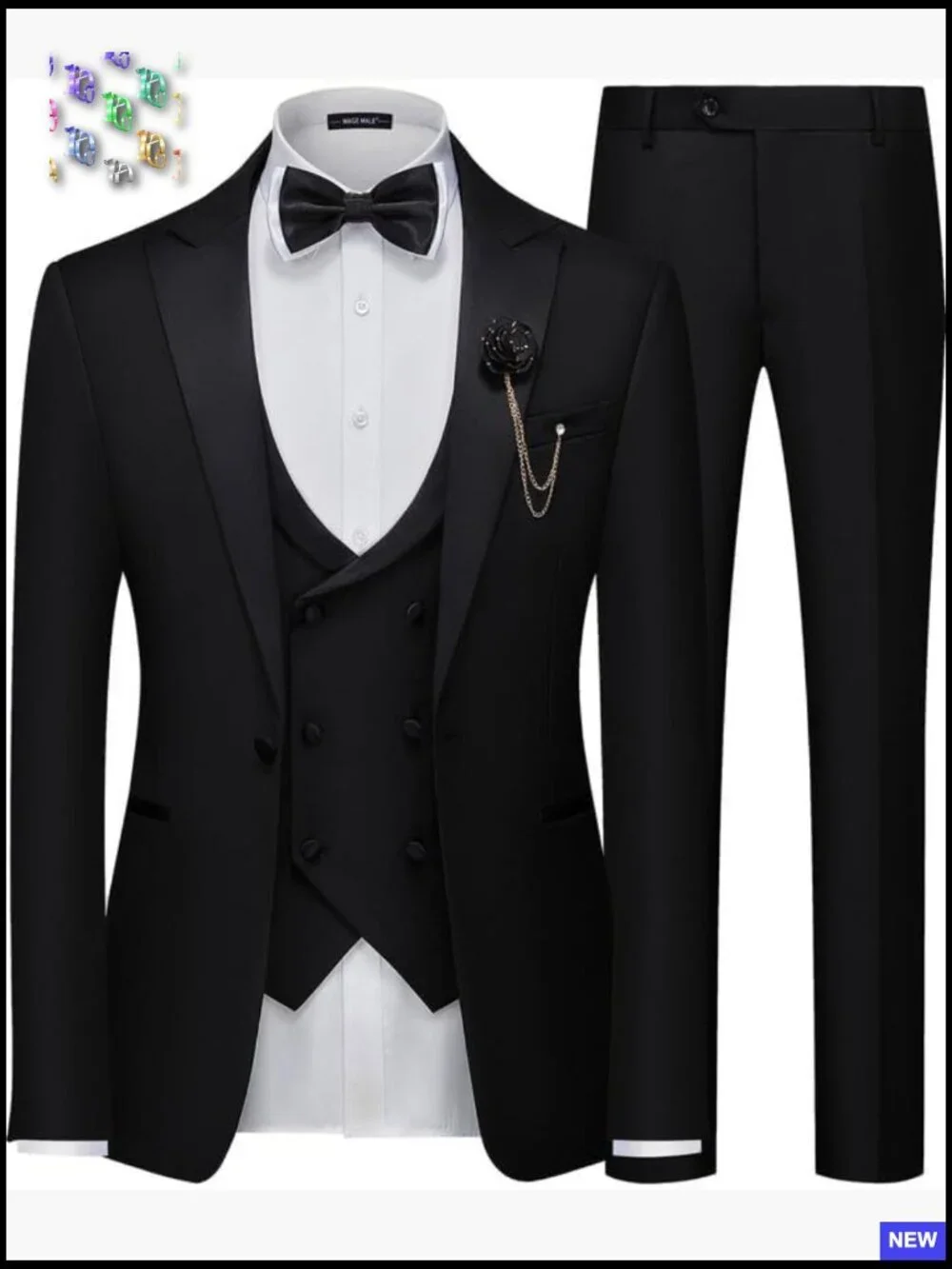 Slim Fit One Button Tuxedo Suit Set Formal Wedding Prom Elegant Party